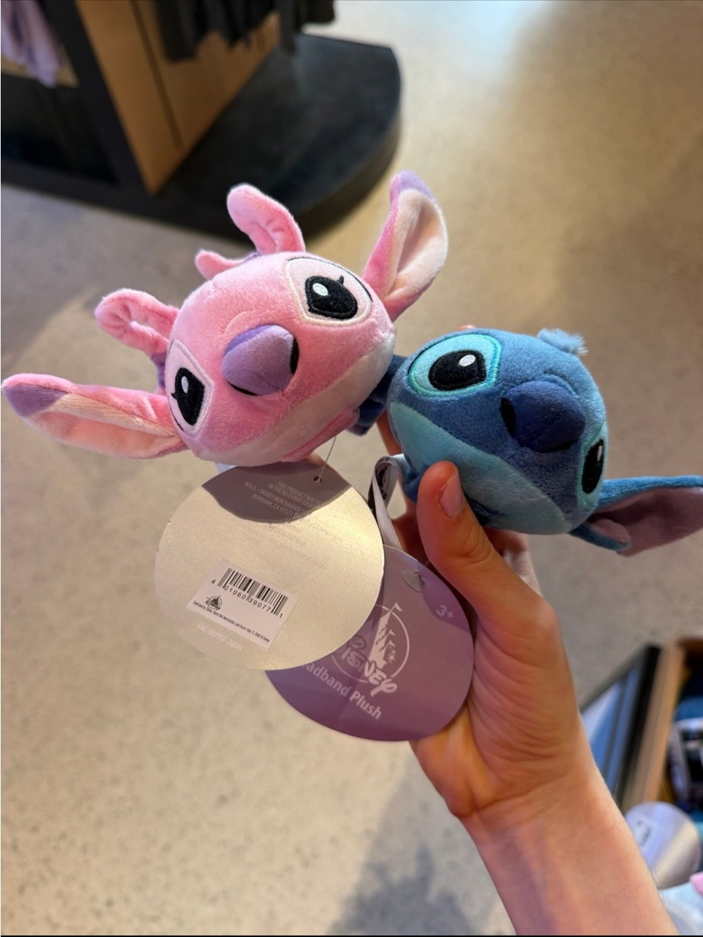 Disney Pink and Blue Stitch Plush Headband Toy